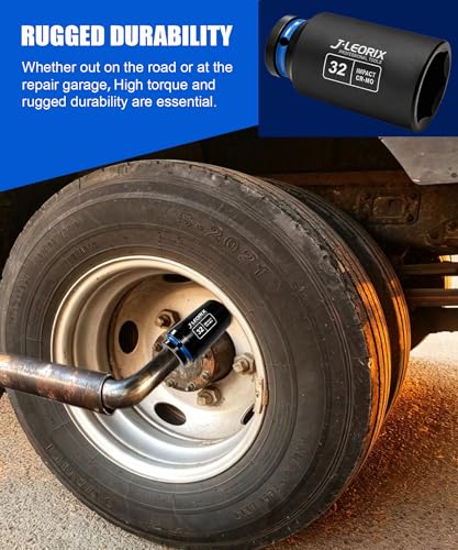1/2" Drive Axle Nut Socket Set, 10PCS Metric Sockets 27-41mm | Heat Treated CR-MO, Deep Well Design, High Torque Impact Use, Truck Axles, Trailer Hubs, Wheel Bearing Service