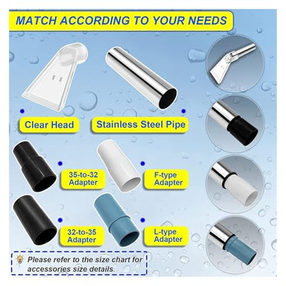 Extractor Hand Wand with Clear Head for Upholstery & Carpet Cleaning,Car Detailing Vacuum Wand for Portable Extractors