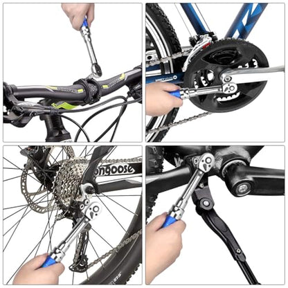 Bike Torque Wrench Set, 1/4 Inch Drive Torque Wrench 2 to 24 Nm | Bicycle Torque Wrench for MTB Mountain Road Bikes with Allen Key, Torx Sockets, Extension Bar