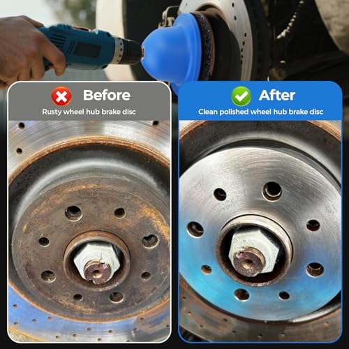 Professional Wheel Hub Grinder Resurfacing Cleaning Kit, Wheel Hub Grinder Ball Head Car Cup Brush Cleaning Set, 1500rpm, 90mm ID 150mm OD for RV Truck Tire Change, Hub & Rim Removal Tool