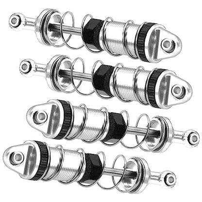 Full Metal Shock Absorber Damper Compatible with MN Model MN128 MN86 MN86K MN86KS G500 1/12 RC Crawler Car (Silver) - color: Silver
