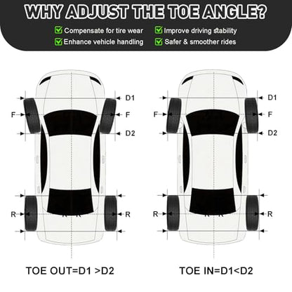 Wheel Alignment Tool Kit with 2 Measuring Tapes & Bubble Level Gauge, Heavy-Duty Toe Plates for Car SUV Truck, DIY Camber Toe Alignment Tool Automotive for Tire Maintenance(Black) - color: Blcak