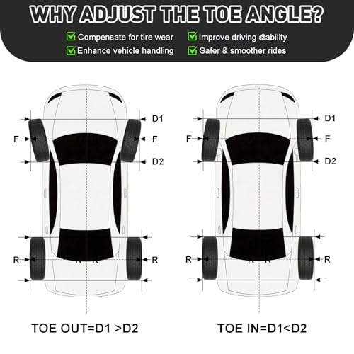 Wheel Alignment Tool Kit with 2 Measuring Tapes & Bubble Level Gauge, Heavy-Duty Toe Plates for Car SUV Truck, DIY Camber Toe Alignment Tool Automotive for Tire Maintenance(Black) - color: Blcak
