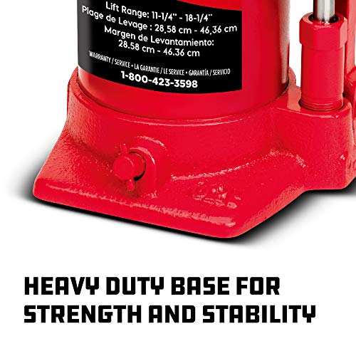 Alltrade 20 Ton Bottle Jack with 9-11/16 inch to 17-5/8 inch lifting range, portable hydraulic car jack with carrying case- Red 647503 - size: 20 Ton