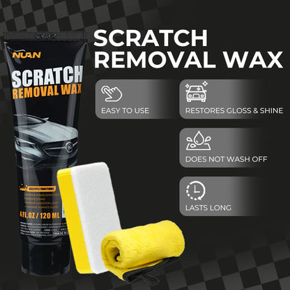 NUAN 2PCS Car Scratch Removel Wax, 2026 New Universal Premium Polishing Compound for Minor Scratch, Car Paint Scratch Remover for Vehicles, 4 fl oz (120 ML), with Sponge and Cloth, Black