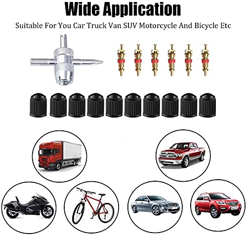 14.5"/37cm Tire Spoons Motorcycle, Dirt Bike Tire Spoon Set, Professional Tire Changing Spoons Lever Iron Tool Kit with 3 Rim Protectors & Valve Core Set