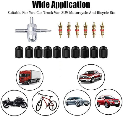 14.5"/37cm Tire Spoons Motorcycle, Dirt Bike Tire Spoon Set, Professional Tire Changing Spoons Lever Iron Tool Kit with 3 Rim Protectors & Valve Core Set