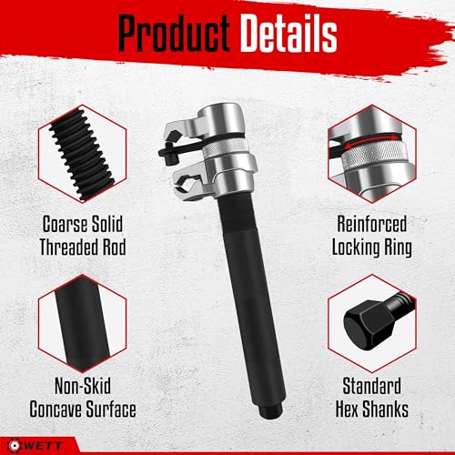 WETT Coil Spring Compressor Tool Set, 2-Piece Heavy Duty Strut Spring Compressor Tool with Extendable Bracket, 2645LB Capacity Automotive Spring Compressor Tools for Car, Truck, UTV, ATV