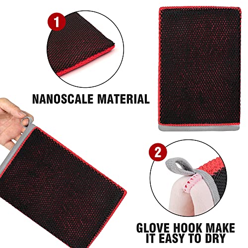Tidy Monster 2 Pack Clay Bar Mitt for Car Detailing, Medium Grade Auto Magic Clay Towel, Scratch-Free and Paint Safe, for Cleaning Polishing Detailing Cars Paint, Glass, Wheels (Red) - color: Red