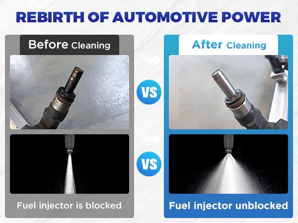 V308 Fuel Injector Cleaner Tester Machine Pulse Cleaning Gasoline Injectors | Heated Ultrasonic Cleaning,Tests Leakage,Uniformity,Atomization Tightness,Injection Volume, Fits Cars & Motorcycles - size: V308