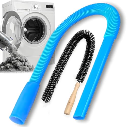 Universal Dryer Vent Cleaner Kit Compatible with All Vacuum Cleaner Include Vacuum Hose Attachment Accessories Brush Lint Brush,Dryer Vent Vacuum Hose - color: White