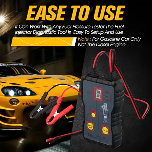 Universal Fuel Injector Tester and Cleaner Tool Kit, 4 Pulse Modes, Dual Channel for 2 Injectors, 12V/5V, with Adapters, DIY Diagnostic & Cleaning for Cars Motorcycles EFI Gasoline Engines