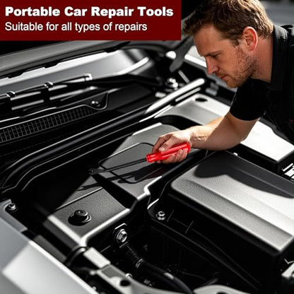8 Pcs Auto Trim Removal Tool Kit Plastic Pry Tool & Clip Remover Pliers for Car Panel Dashboard Door Clips and Upholstery,No Scratch Plastic Trim Repair Tools Set-Red