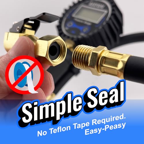 Chuck Mates Premium 1/4" NPT Quick-Connect Tire Chuck, Closed-Flow (2 Pack) | Skip the Teflon tape with SimpleSeal hose connection - size: 2 Pack NPT Closed-Type