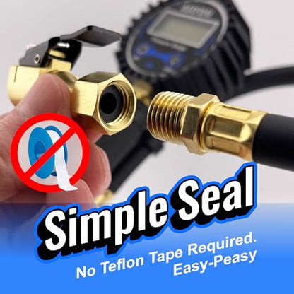 Chuck Mates Premium 1/4" NPT Quick-Connect Tire Chuck, Closed-Flow (2 Pack) | Skip the Teflon tape with SimpleSeal hose connection - size: 2 Pack NPT Closed-Type