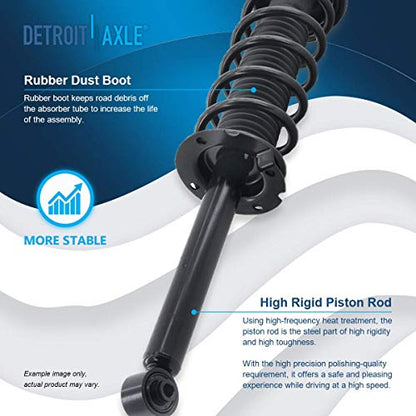 Detroit Axle - 2pc Rear Struts for 2004-2008 Acura TL, 2003-2007 Honda Accord, 2 Struts & Coil Spring Assembly 2005 2006 Replacement Quick Install Ready Strut Shocks Assembly - size: 171372 x2/PAIR