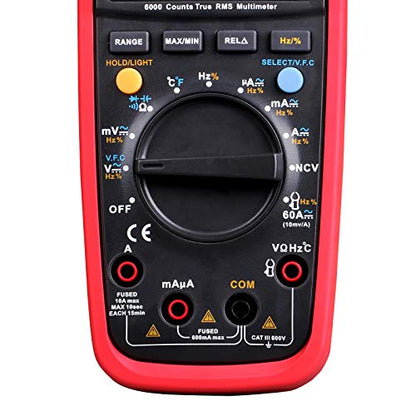 UNI-T Digital Multimeter Tester UT139C, Voltage Meter Tester Capacitance Meter Frequency TRMS 6000 Counts Auto/Manual Ranging - size: UT139C