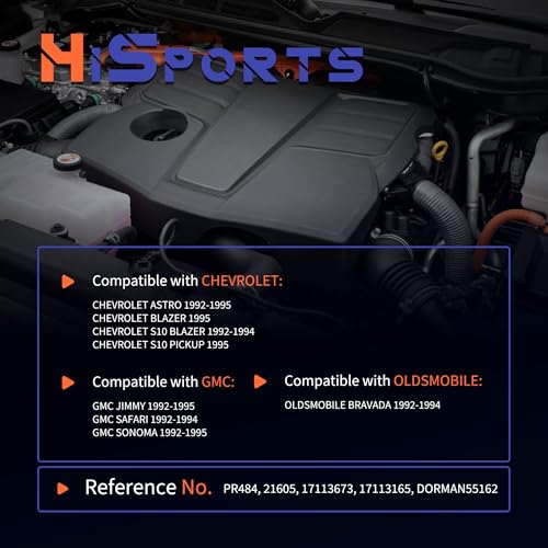 HiSport PR484 Fuel Pressure Regulator Compatible with Chevrolet Astro 1992-1995 Blazer 1995 S10 Blazer 1992-1994 S10 Pickup 1995, GMC Jimmy 1992-1995 Safari 1992-1994 Sonoma, Oldsmobile Bravada - size: HSFPR484