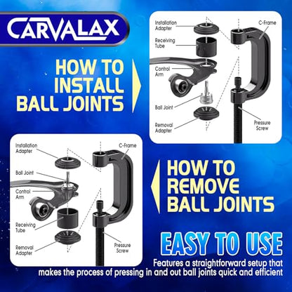 CARVALAX 21-Piece Ball Joint Press Kit | Ball Joint Removal Tool Kit w/Universal Adapters and Sockets for Most 2WD/4WD Cars, Trucks and SUVs - size: 21PC