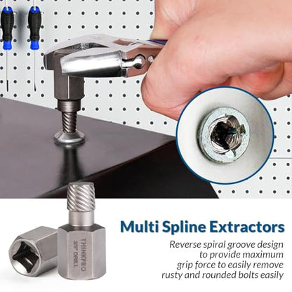 39Pcs Bolt Extractor Set and Drill Bit Kit | Multi-Spline Screw Extractors, Easy Out Broken Lug Nut Extraction Socket Set - color: 39-pc