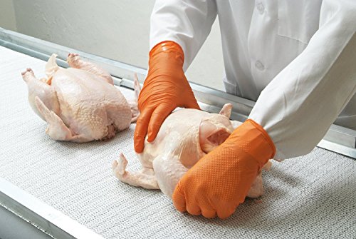 EPPCO TigerGrip 8-Mil Nitrile Glove Disposable Powder, Latex Free Textured Superior Grip Orange Gloves, XXL, Box of 90 - size: 2X-Large (Pack of 90)
