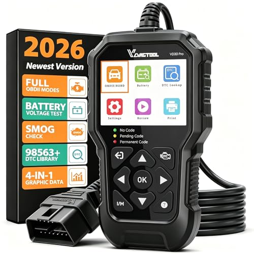 VDIAGTOOL VD30 Pro Car Code Reader, OBD2 Scanner Diagnostic Tool for Cars and Trucks, Check Engine Code Reader, OBD2 Scanner with Reset, escaner automotriz I/M Readiness for All OBDII Vehicles