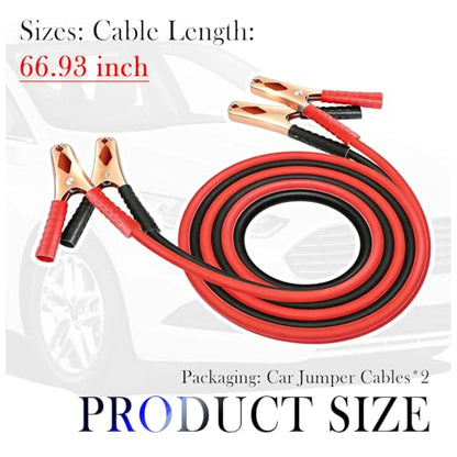 67" Car Jumper Cables Heavy Duty,Jumper Cables for Car Battery Clamps for Emergency Roadside Power Supply,Universal Alligator Clips Jumpers Cable for Cars,SUVs,Trucks
