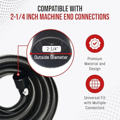 MP Maresh Products Compatible Replacement for Shop Vac Hose and Ridgid Style Wet Dry Vacuum Cleaner - Commercial Heavy Duty Vacuum Hose with Crushproof Design and Air Suction Control - 6' - size: 6 Foot Hose