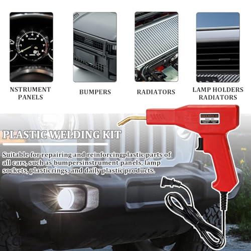 Car Plastic Welder, Vehicle Plastic Welder Gun Kit for Bumper Repair with 200 Hot Staples ＆ Carry Case, Portable Automotive Repair DIY Tools Accessories, Universal for SUV RV Truck