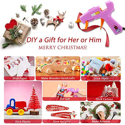 Liumai Hot Glue Gun Kit with 30pcs Glue Sticks, Mini Hot Melt Glue Gun with Carrying Case for Crafts, School DIY Arts, and Home Repair (30Watts, Pink) - size: Small