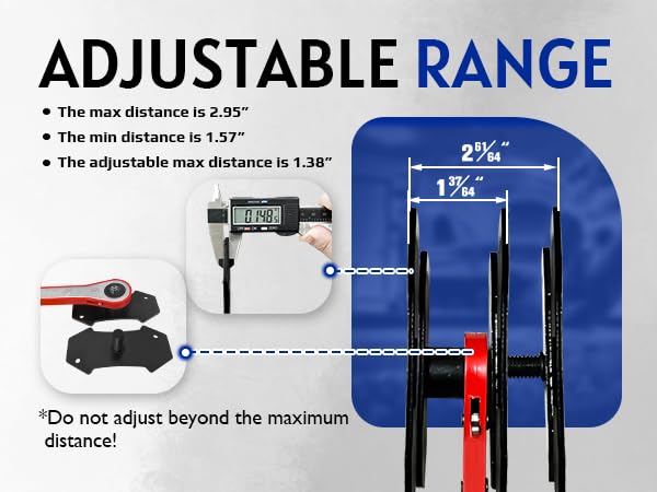 Brake Caliper Compression Tool with Extra 2Pcs Large Plates 1.57"-2.95",Caliper Piston Compressor Tool for Disc Brake Pad Spreader with 4 Brake Caliper Hangers for Single/Twin/Quad Piston - size: Brake Caliper Tool with 4 Caliper Hangers