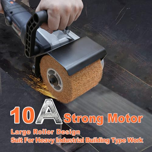 MAXXT Burnishing Polishing Machine, 1300w Surface Conditioning Tool, 6 Speed Variable 3200RPM Motor Drum Machine Grinder, Handheld Electric Stainless Steel Polisher With 3 Polishing Wheels - size: R7402