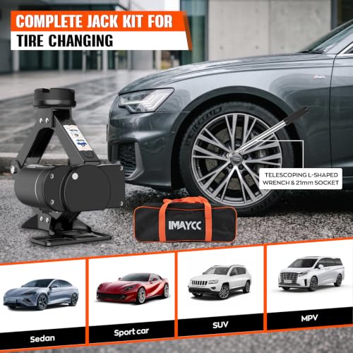 IMAYCC Electric Car Jack kit, 3 Ton Universal Tire Jack Repair Tools with Lug Wrench,Electric Lifting Jack for Car, SUV, ATV
