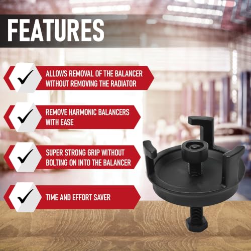 Harmonic Balancer Puller Crank Pulley Puller - Compatible with Chrysler, Jeep, Dodge & GM Vehicles with 3.5L V6, 4.7L V8, 5.7L V8, 6.1L V8 - Replaces 25264