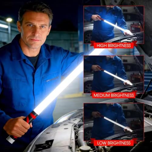 Flexible LED Work Light,27" Bendable LED Flashlight Stick with High Lumen & 3 Brightness Modes,Rechargeable Waterproof Light for Mechanics,Car Repairs, Inspections & Tight Spaces - color: 2pcs