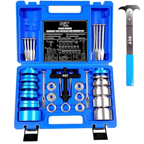 SGT Crank Bearing Camshaft Seal Installer and Remover Set,33pcs Crank Bearing Camshaft Seal with Seal Puller,Crank Seal Installer kit for Automotive Engine Repair - color: BLUE