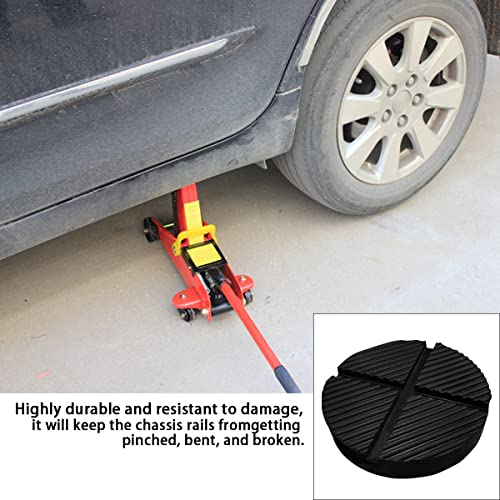 Universal Floor Jack Rubber Pad, Jack Pad Adapter Pinch with Cross Groove Design, Weld Side Frame Rail Protector Puck, Slotted Jack Stands Disk, Auto Accessories Fit for Most Cars (1)