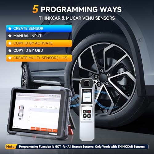 THINKSCAN 689BT TPMS Combos, Professional OBD2 Scanner Diagnostic Tool with TPMS, Activate/Read/Learn Sensor Tool with VENU iPro, Programming Sensors(Pack in 315/433MHz VENU5) Only