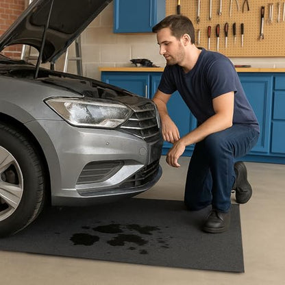 FLASHDRY Garage Floor Mat XXXL 17'x7'4" - Extra Large Waterproof Oil Spill Mat Under Car - Durable Absorbent Garage Rug Protects Floors from Spills, Oil Leaks, Tire Marks - Easy Clean, Customizable