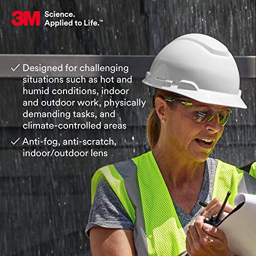 3M Safety Glasses, Solus 1000, S1207SGAF, ANSI Z87, Scotchgard Anti-Fog Lens, Green/Black Frame, Indoor/Outdoor Gray Lens, Padded Temple, Soft Nosebridge, UV Protection, Premium Eye Protection - size: Single, style: Gray I/O Lens, Green/Black Frame