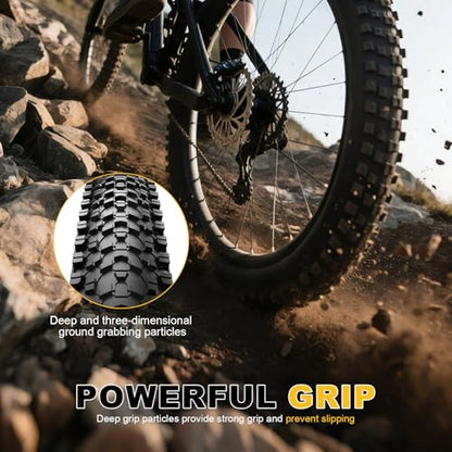 2-Pack Mountain Bike Tires Replacement 20/24/26-inch Bike Tire with Anti-Stab Weave, Folding Mountain Bicycle Tires and Tubes - color: 26x1.95