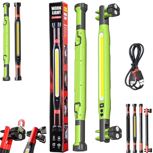 2026 New Magnetic Work Light, 3000 LM Magnetic Under Hood Work Light, Rechargeable Underhood Lights, Magnetic LED Lights Bar, for Mechanic/Car Repairing/Garage (Green,1PC) - color: Green, size: 1PC