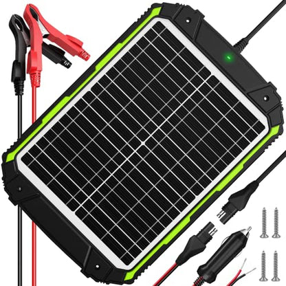 Sun Energise 20W 12V Solar Powered Battery Charger & Maintainer, Built-in Smart MPPT Charge Controller, Waterproof 20 Watt 12 Volt Solar Panel Trickle Charging Kits for Car Auto Boat RV Marine Trailer - size: 20W PRO