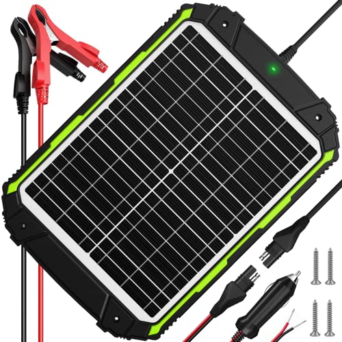Sun Energise 20W 12V Solar Powered Battery Charger & Maintainer, Built-in Smart MPPT Charge Controller, Waterproof 20 Watt 12 Volt Solar Panel Trickle Charging Kits for Car Auto Boat RV Marine Trailer - size: 20W PRO