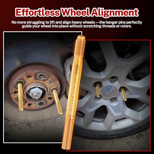 BILITOOLS 8pcs Wheel Hanger Alignment Pin Set, M12 & M14 for Lug Bolts | Carbon Steel, M12x1.25/1.5 & M14x1.25/1.5, Knurled Grip, Precision Threads, for BMW/Mercedes/VW/Audi/Ford/Volvo - style: Wheel Hanger Alignment Pin Set