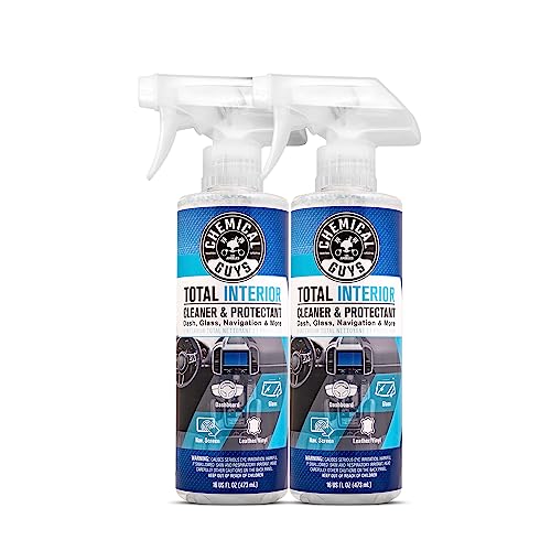 Chemical Guys, Total Interior Cleaner & Protectant for Cars, 16 oz, 2 Pack | Cleans dashboards, seats, door panels, trim and glass in one step, leaving a fresh, streak-free, factory-style look - size: 16 Fl Oz (Pack of 2), style: Fresh 2 Pack