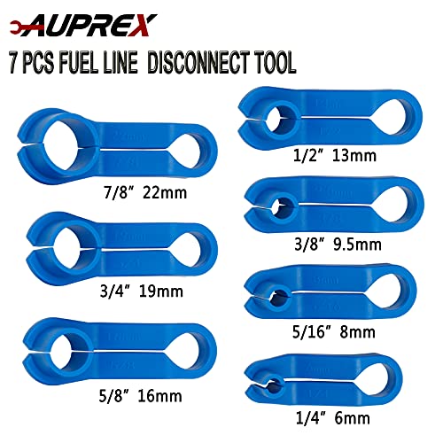 AUPREX 7PCS AC Fuel Line Disconnect Tool Set for Most Ford/GM/Chrysler/Mazda,Includes 1/4 5/16 3/8 1/2 5/8 3/4 7/8 Inch Transmission Oil Cooler Line Quick Disconnect Kit Fuel Line Removal Tool - size: 7 PCS