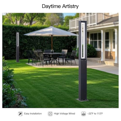 MVBT Path Light Wired, AC100-240V 71" Outdoor Pathway Lights, Waterproof 3000K Bollard Lights, Walkway Driveway Pole Lamp Bright LED Landscape Lighting for Outside Patio Sidewalk Garden Yard Lawn