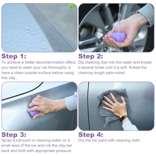 XhuangTech Premium Car Clay Bar Kit (3 Pack) 300g(3x100g) - Professional Grade Auto Detailing Magic Clay with Deep Cleaning & Paint Decontamination for Car Wash - Safe on Paint, Glass, Wheels (Purple) - color: Purple