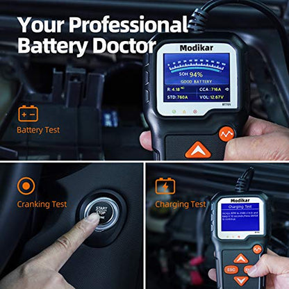 BT705 Car Battery Tester 6V 12V Load Tester, 100-2000 CCA Automotive Alternator Tester for Instant Charging & Cranking Diagnosis - style: BT705 6V